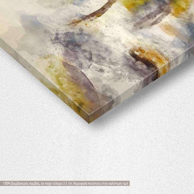 Canvas print Curves watercolor, detail