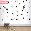 Kids wall stickers Stars at various sizes and comets
