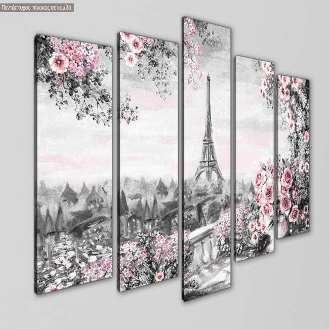 Canvas print Summer in Paris panels, side