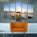 Canvas print Jetty silhouette five panels