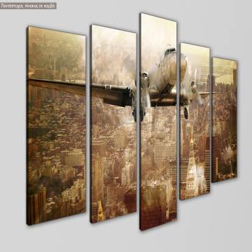 Canvas print Vintage flight five panels 2