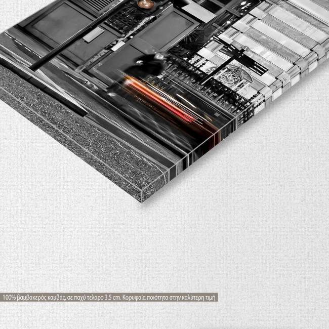 Canvas print London bus five panels, detail