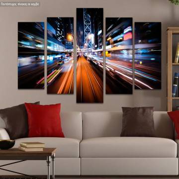 Canvas print Modern city motion five panels