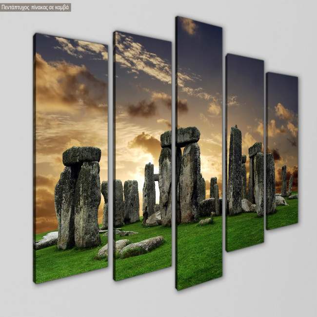 Canvas print Stonehenge five panels, side