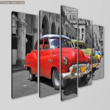 Πίνακας σε καμβά Colorful Havana cars, πεντάπτυχος 2