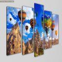 Canvas print Balloons over Cappadocia five panels, side