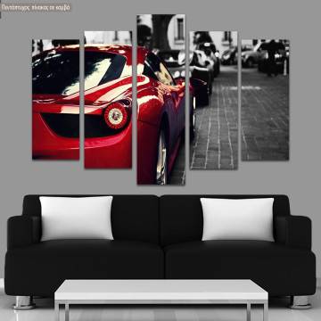 Canvas print Red beauty five panels