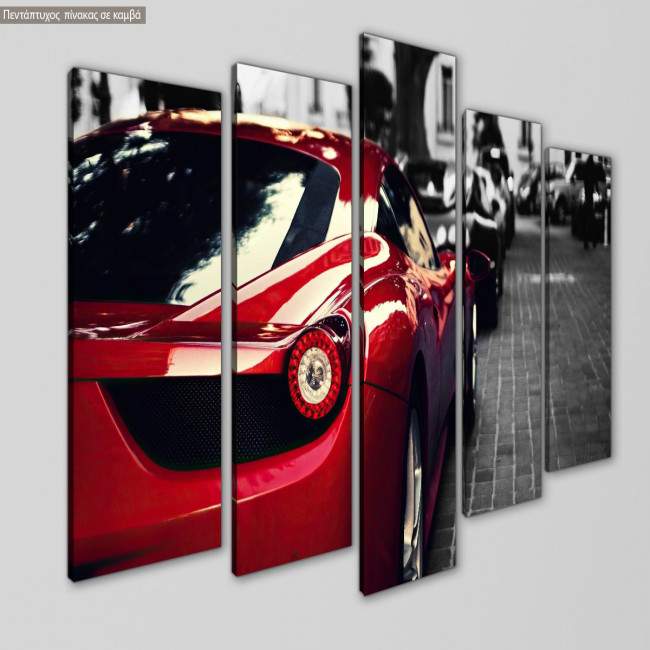 Canvas print Red beauty five panels, side