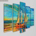Canvas print Sailing reflections five panels, side