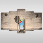 Canvas print Escape fantasy five panels, side