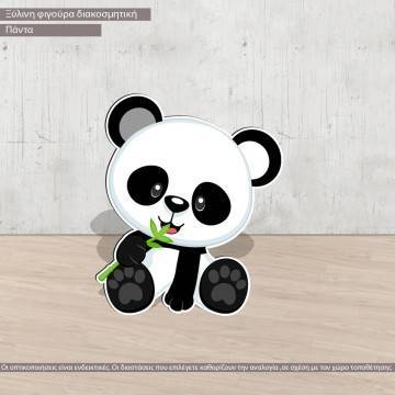 Cute panda wooden figure printed, panta 2