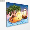 Kids canvas print Treasure island, side