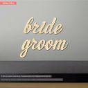Wooden word Bride Groom