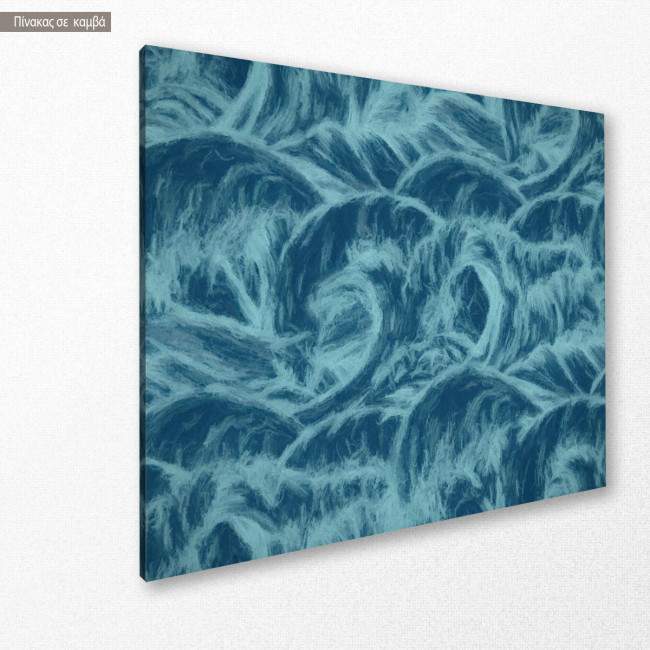 Πίνακας σε καμβά Blue waves, κοντινό