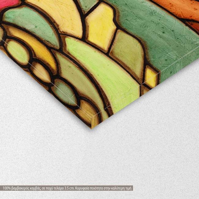 Πίνακας σε καμβά Village and mountains, λεπτομέρεια