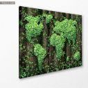 Canvas print Leafed world map, side