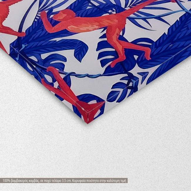 Canvas print Red tropical monkey, detail