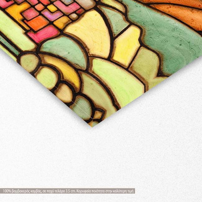 Canvas print Village and mountains, detail