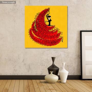 Canvas print Flamenco  dancer in red