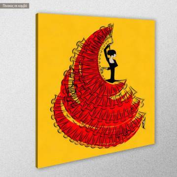 Πίνακας σε καμβά Flamenco  dancer in red 2