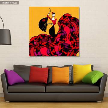 Canvas print Flamenco dancer with fan