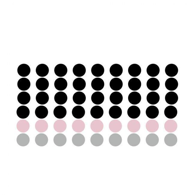 Αυτοκόλλητα τοίχου Κύκλοι Polka dots σε 3 χρώματα