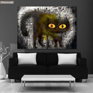 Canvas print The black cat