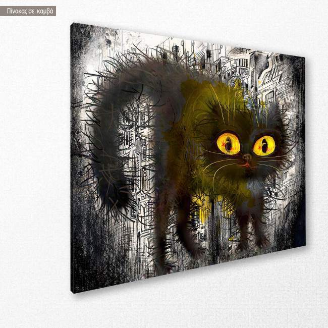 Canvas print The black cat, side