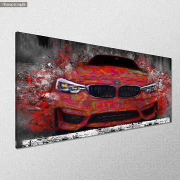 Canvas print Grunge BMW panoramic Framed canvas View 1 2