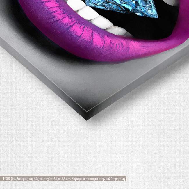 Πίνακας σε καμβά Purple lips, λεπτομέρεια