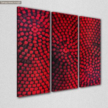 Canvas print Acrylic red on black, 3 panels 2