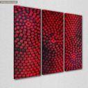 Canvas print Acrylic red on black, 3 panels, side