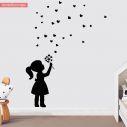 Wall stickers Girl hearts flower