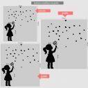 Wall stickers Girl hearts flower