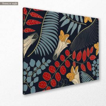 Canvas print Red and blue leafs 2