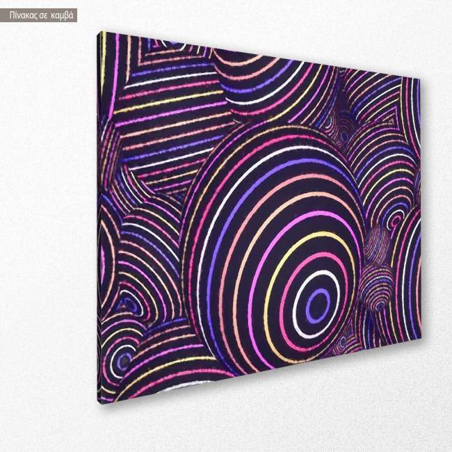 Canvas print Neon spheres, side