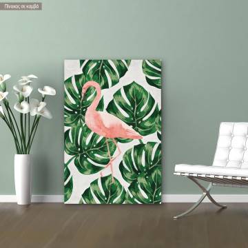 Πίνακας σε καμβά Flamingo watercolor
