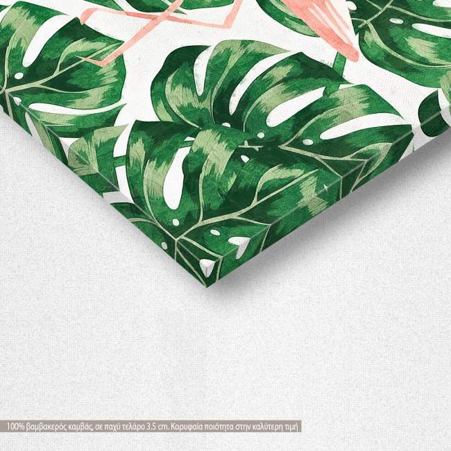 Πίνακας σε καμβά Flamingo watercolor, λεπτομέρεια