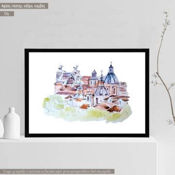 City III, κάδρο, μαύρη κορνίζα