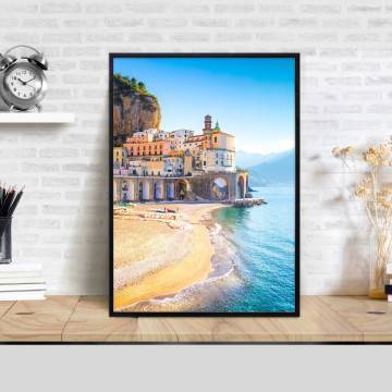 Morning view of Amalfi ,  κάδρο, μαύρη κορνίζα