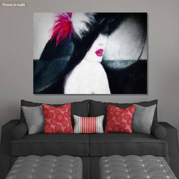 Canvas print Woman with hat