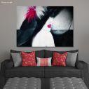 Canvas print Woman with hat