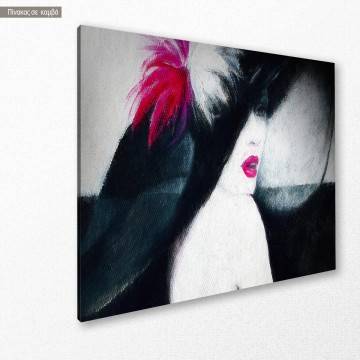 Canvas print Woman with hat 2