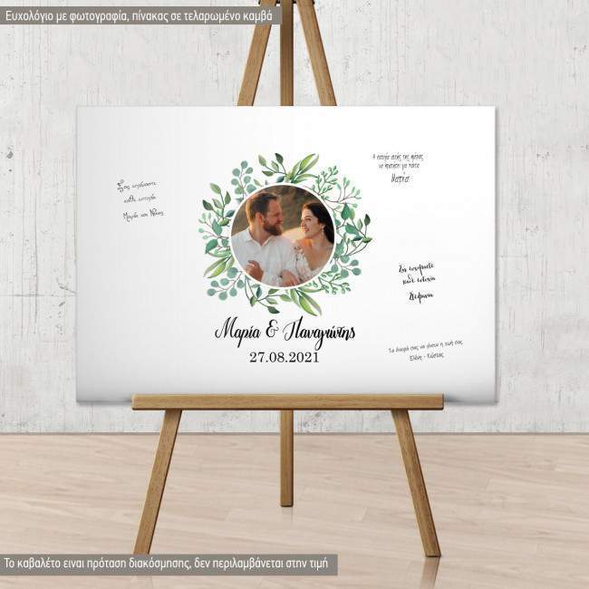 Canvas print Wishes board with photo