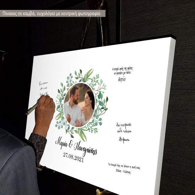 Canvas print Wishes board with photo