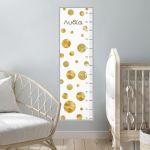 Wall stickers height measure Dots golden texture