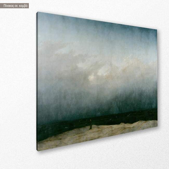 Canvas print  Monk by the sea, Caspar D. F, side