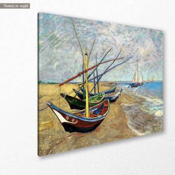 Πίνακας ζωγραφικής Fishing boats on the beach, Vincent van Gogh, αντίγραφο σε καμβά 2