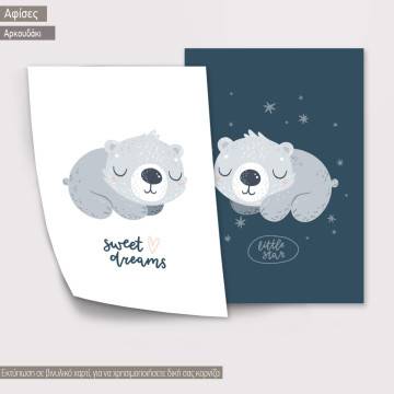 Kids canvas print Sleepy Fox, diptych 2