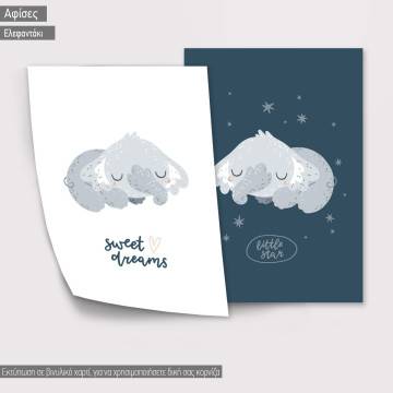Kids canvas print Sleepy Elephant, diptych 2